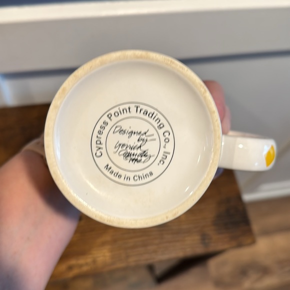 FAT WHITE CALICO CAT Cup Mug Gerrica Connolly Cypress Point Trading Co Ceramic - Picture 5 of 6